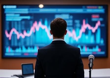 Professional educator hosting a financial technology webinar